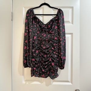 Black & Pink Floral Mini dress